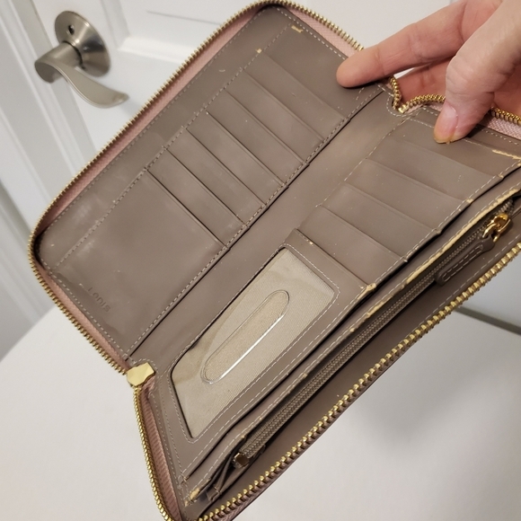 LODIS Mauve in Color Leather Zip Close Wallet, Classic - Picture 7 of 9
